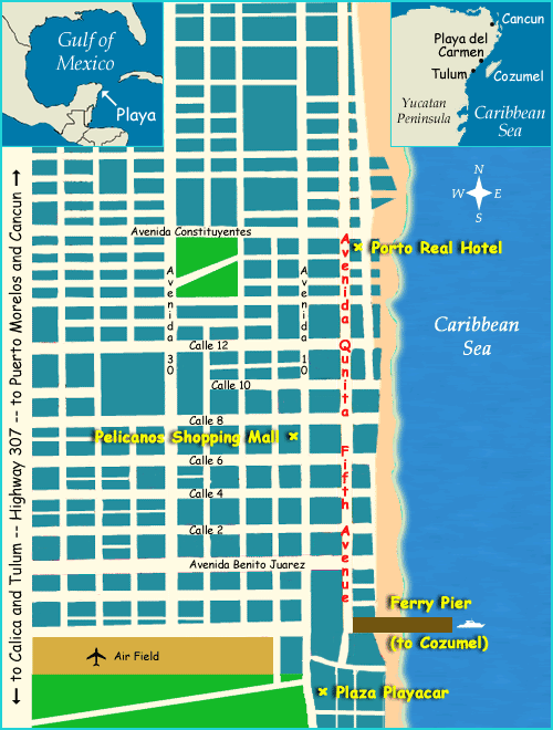 Map of Playa del Carmen